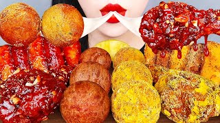 ASMR PHÔ MAI VIÊN MOZZARELA, GÀ CAY, BÁNH GẠO XÚC XÍCH CHEESE BALLS, SPICY CHICKEN, SAUSAGE MUKBANG