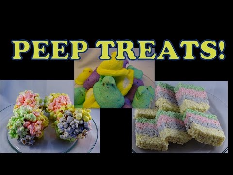 Easter Peep Rice Krispie Treats & Popcorn Balls- with yoyomax12