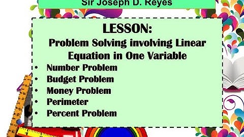 PROBLEM SOLVING INVOLVING LINEAR EQUATION IN ONE VARIABLE | GRADE 7 MATH | TAGLISH