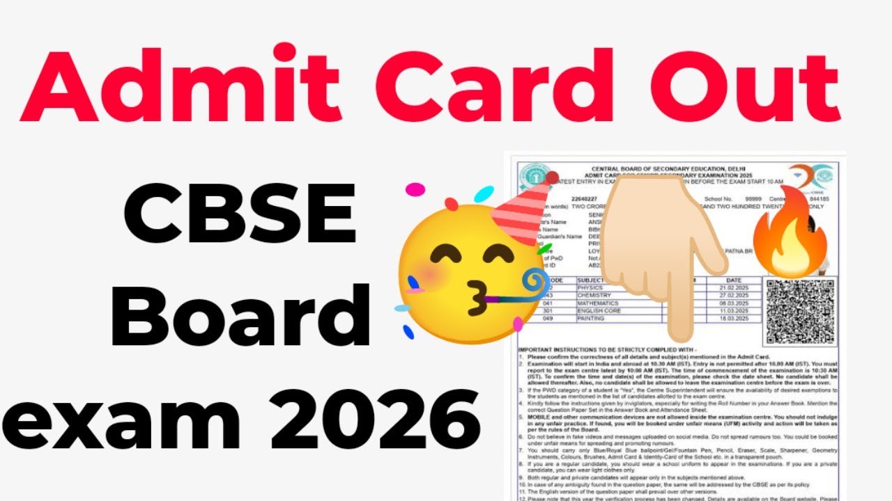आ गया 🥳 Cbse board exam Admit Card 2026 / how to download Admit card 2026 l class 10&12 