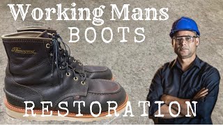 Restoration of BLUE COLLAR / WORKING MANS Boots | Thorogood Moc Toe
