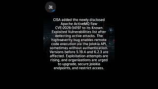 CISA Adds Actively Exploited Apache ActiveMQ CVE‑2026‑34197 to KEV Catalog