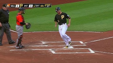 MIA@PIT: Mercer hits an RBI single to right field