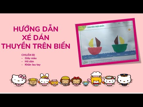 Xé dán thuyền trên biển