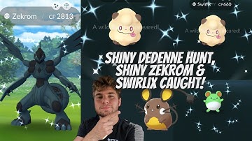 ✨Shiny Dedenne Hunt, Shiny Zekrom and Shiny Swirlix Caught! ✨(Pokemon Go Twinkling Fantasy Vlog)