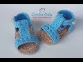 Sandálinha SUIANE de Crochê - Tamanho 09 cm - Crochet Baby Yara Nascimento
