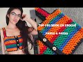 (DESTRO) TOP/ BLUSA COLORIDO EM CROCHÊ  - PASSO A PASSO