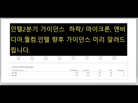 인텔 2분기  가이던스 하락/ 마이크론,엔비디아,퀄컴, 인텔 향후 가이던스  미리  알려드립니다.