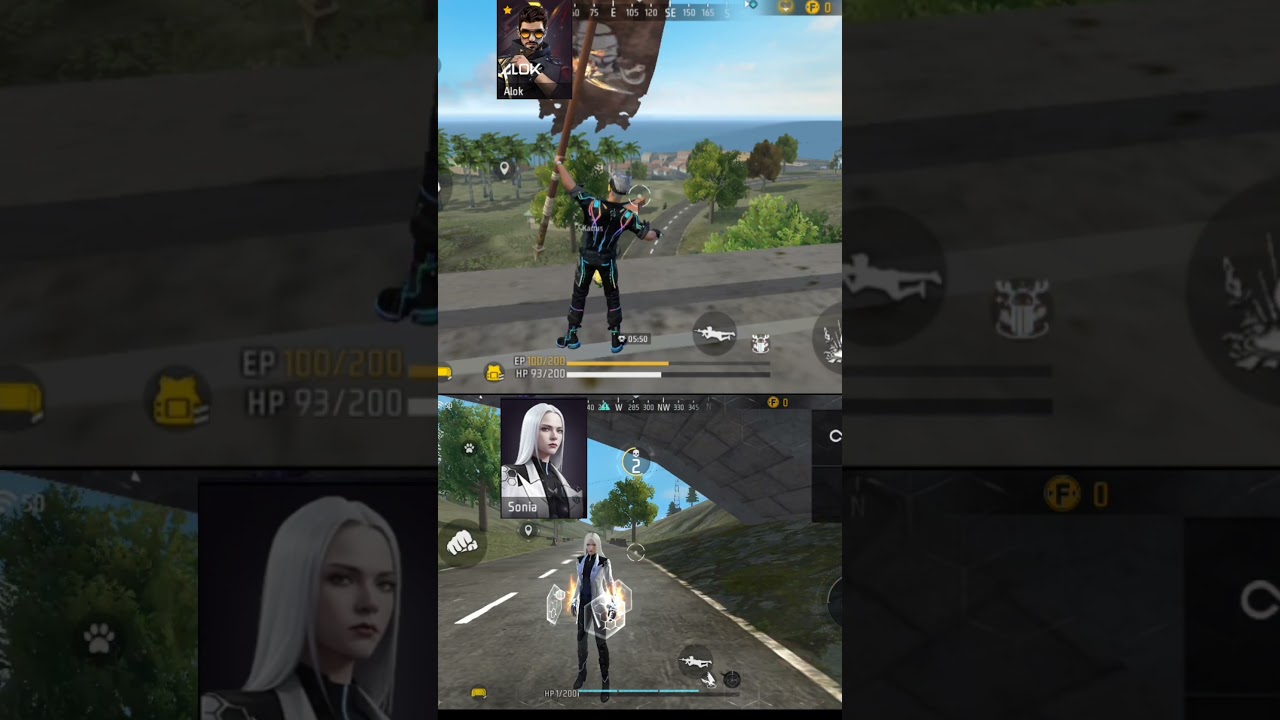 sonia vs awaken alok fall damage test ability test- garena free fire max