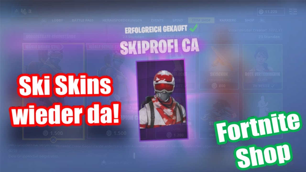 Ski Skins sind wieder da! Fortnite Shop vom 18.12.2018 YouTube