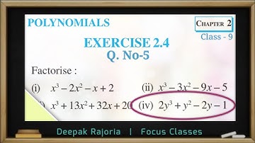 Polynomials Class 9th Ex 2.4 Q5(iv) Factorise 2y3  + y2 - 2y - 1 | Factorisation by Factor Theorem