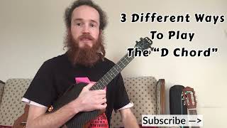 3 different ways to play the D chord on UKULELE