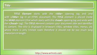 Title - HTML Tutorial for beginners with Examples - willvick.com