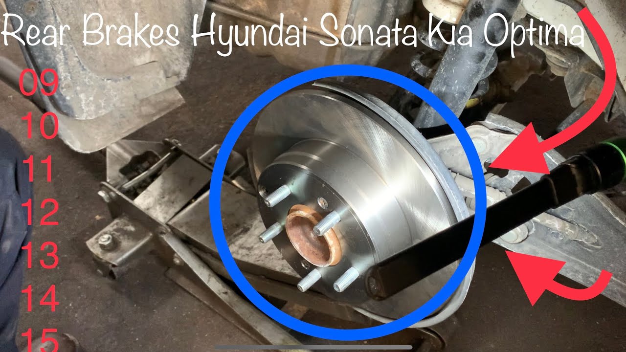 How To Replace Rear Brake Pads & Rotors 2009-2016 Hyundai Sonata & Kia ...