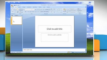 Microsoft® PowerPoint 2007: How to add a movie in a PPT presentation in Windows® XP