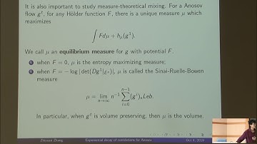 Decay of correlations for Anosov flows - Zhiyuan Zhang