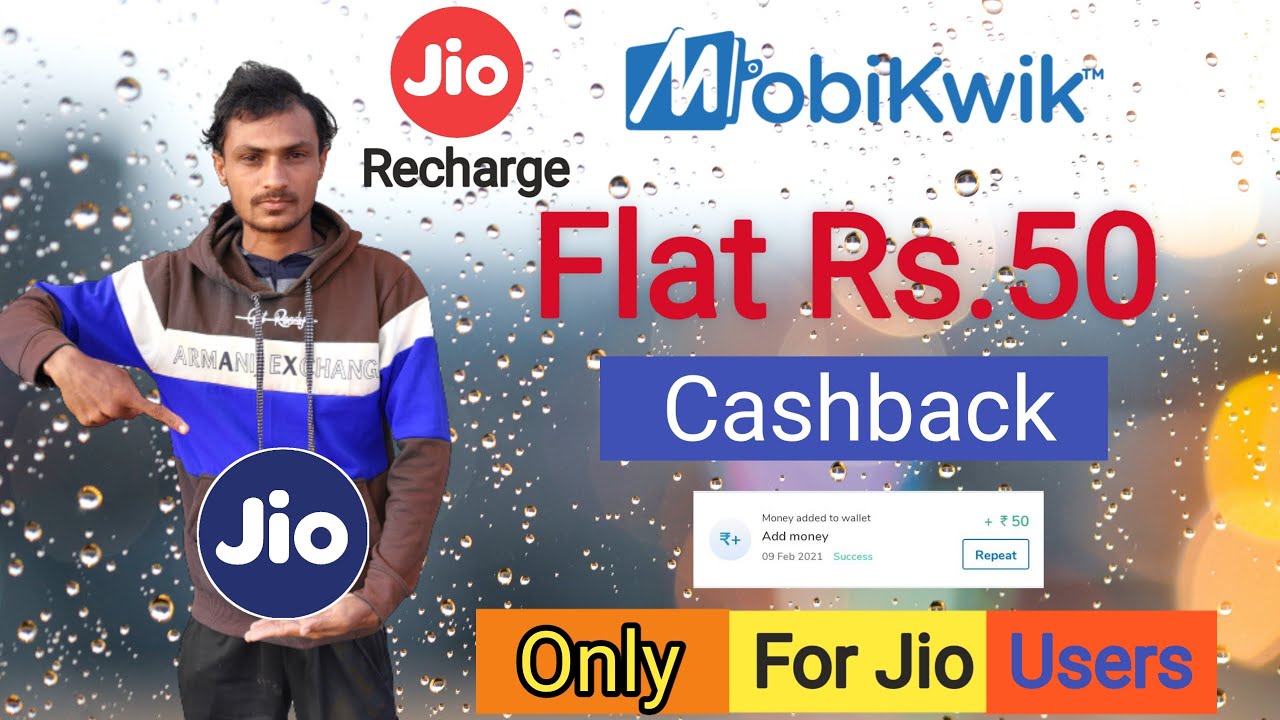 Jio New Recharge Offer Flat Rs.50 Cashback For All Users | Mobikwik Jio Recharge Offer