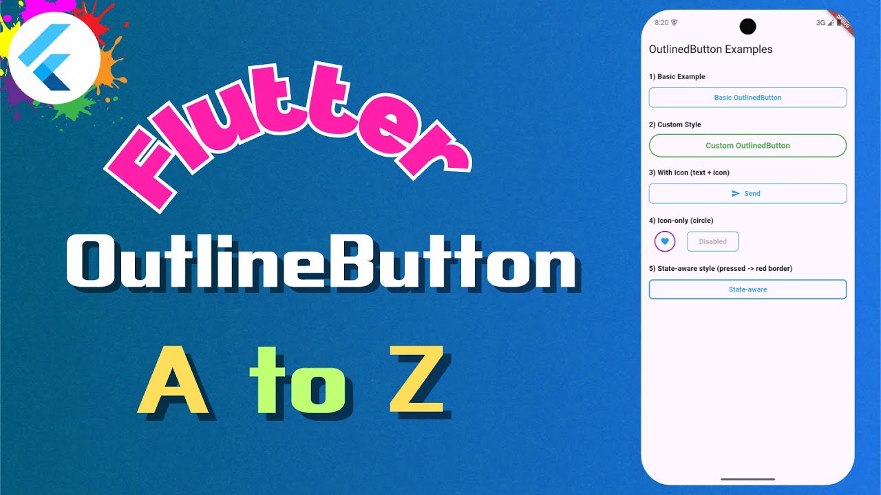 Flutter OutlinedButton কিভাবে কাজ করে? | Flutter OutlinedButton Widget ...