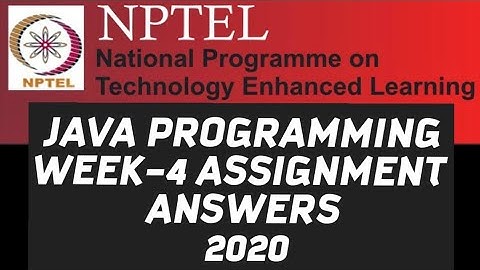 NPTEL PROGRAMMING IN JAVA WEEK-4 QUIZ ASSIGNMENT ANSWERS||#SKumarEdu||#NPTEL|#java||