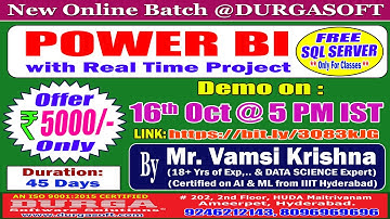 POWER BI Online Training @ DURGASOFT