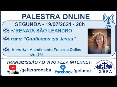 Assista: Palestra Online - c/ RENATA SÃO LEANDRO (19/07/2021)