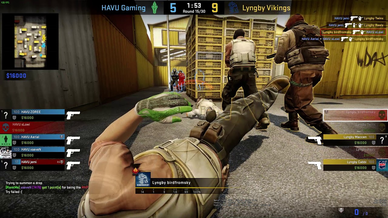 CS:GO BOTs - Lyngby birdfromsky vs HAVU Gaming