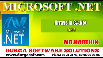 MICROSOFT .NET || Arrays in C#.Net Part -3