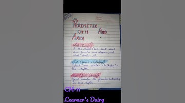 Perimeter and Area Chapter 11 Learner