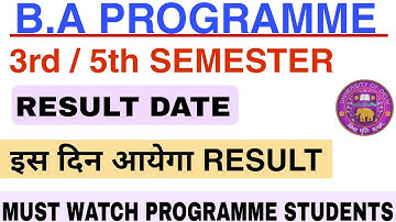 DU SOL | 3rd And 5th Semester | B.A Programme Result | Result 2022 | Update | JK Study Stuff