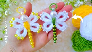 It&#39;s so Beautiful 💖🌟 Easy Dragonfly Making Idea with Yarn - You will Love It - DIY Woolen Crafts