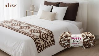 Download Lagu Alize Puffy More ile Kilim Desenli Yatak Şalı MP3