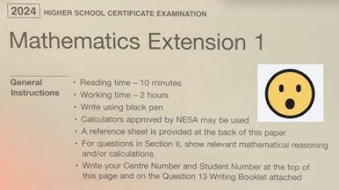 2024 HSC Extension 1 Mathematics Solutions in Exam Conditions **COSY**LOCKED-IN**NO-TILT*