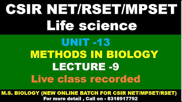 CSIR NET |JRF | MPSET RSET | LIFE SCIENCE | METHODS IN BIOLOGY| IR SPECTROSCOPY