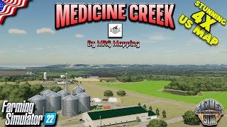 STUNNING 4X US Map Medicine Creek by MRG Mapping  Farming Simulator 22 Map Tour