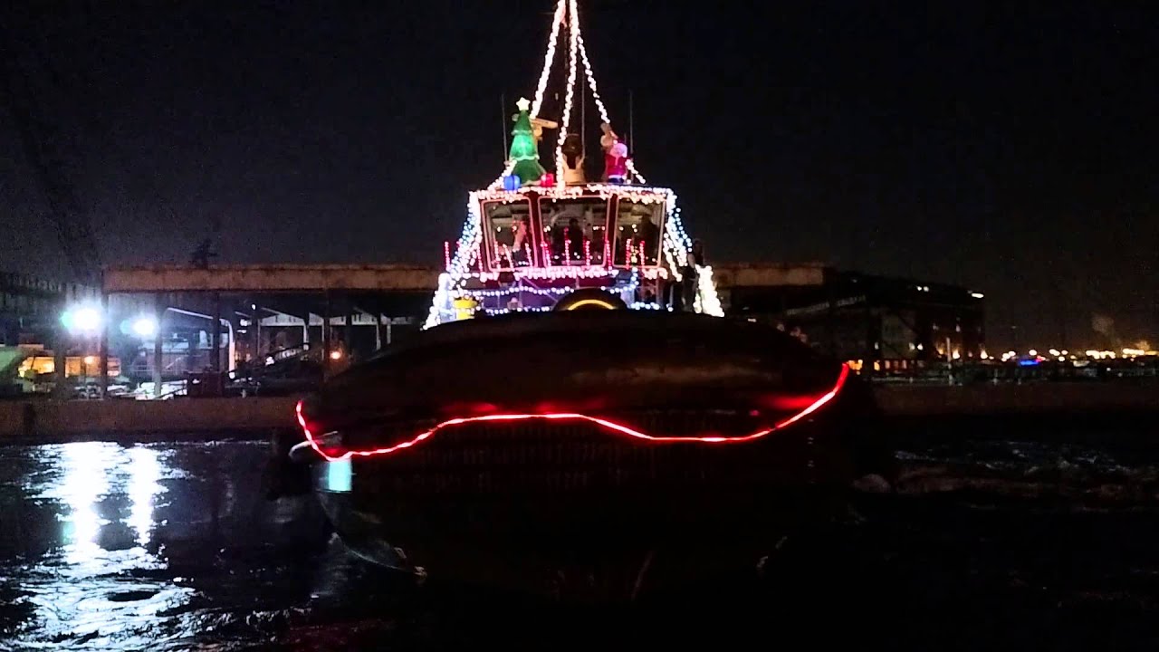Lighted Boat Parade in Fells Point with Tugboats YouTube