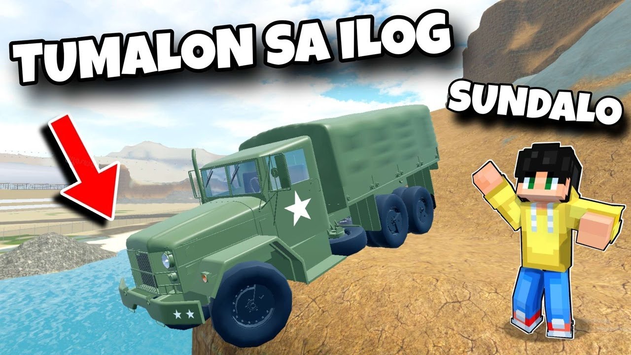 PINALIPAD KO sa ILOG ang TRUCK ng SUNDALO Galing sa BUNDOK sa ROBLOX