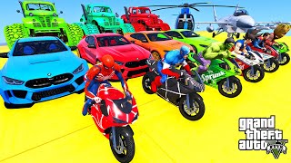 GTA 5 Stunt RAcing Challenge By Mr Banti With Supercars Bike Monster Truck And The Spiderman #041