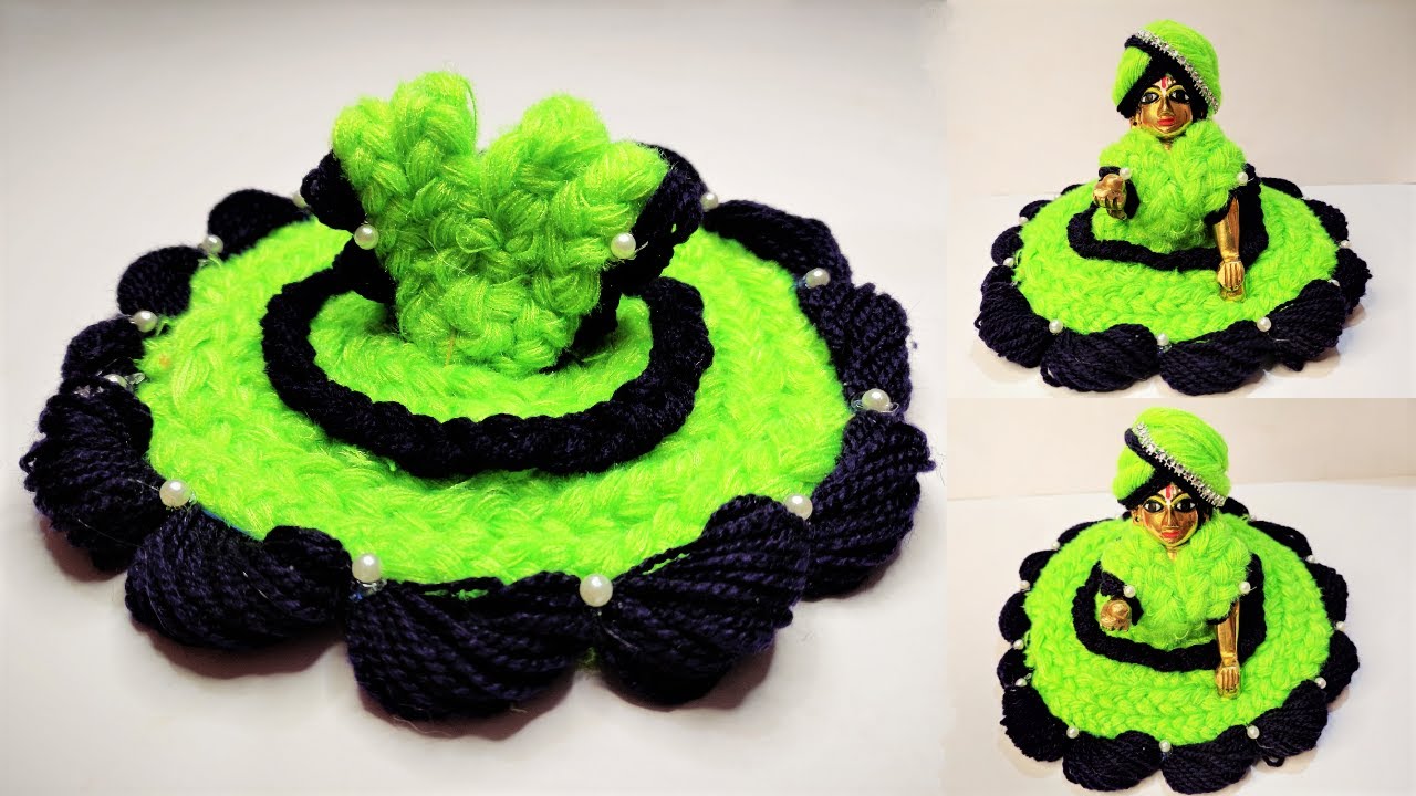 No Crochet/No Knitting/Very Easy Winter/Woolen dress for laddu gopal| step by step