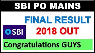 SBI PO Mains 2018 Final Result Out | Congratulations to all Selected candidates