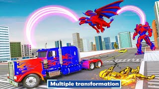 Flying Dragon Robot Truck Army Transformation Game - Android Gameplay screenshot 4