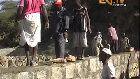Eritrean New micro dam being constructed in Keren