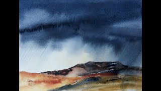 A stormy sky in watercolour  beginners