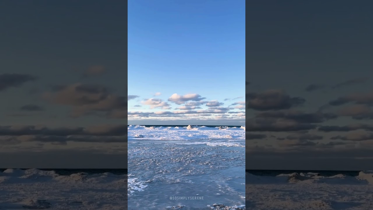 Frozen Lake Winter Shoreline | Peaceful Snow and Ice Nature Short #shorts #sosimplyserene
