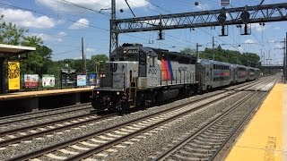 NJ Transit HD 60fps: EMD GP40PH-2 4100 + 4 Car MultiLevel Equipment Move @ Princeton Junction