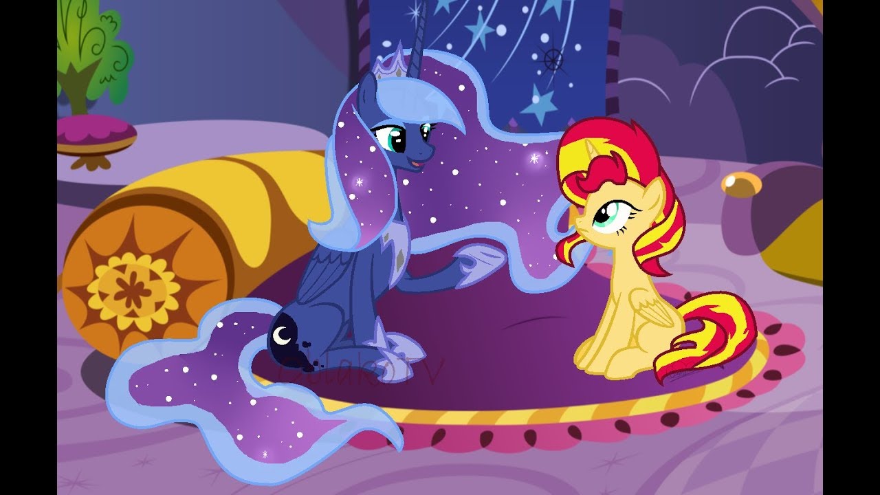 Speedpaint base №22 - [MLP AU] Luna and Sunset shimmer - YouTube