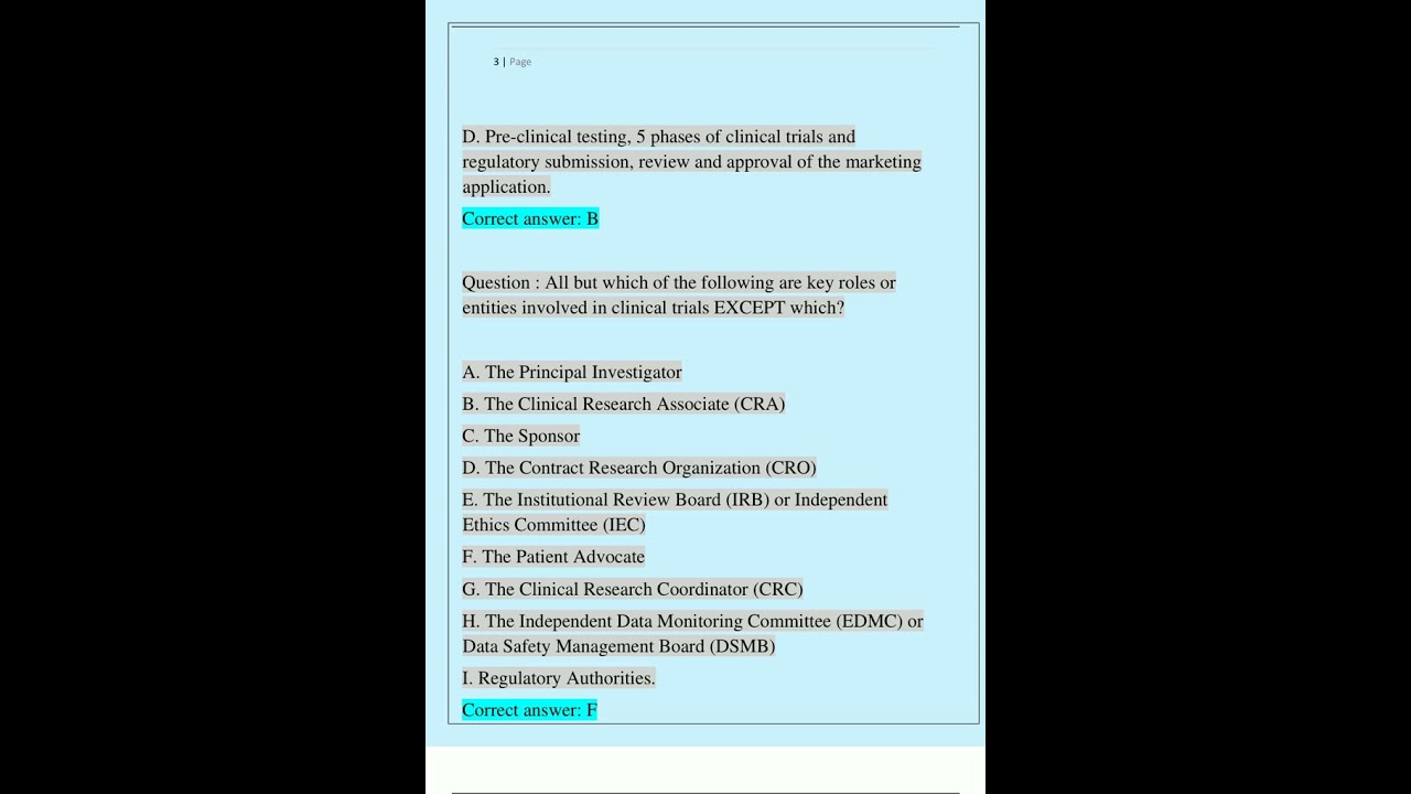 ACRP Clinical Research Knowledge Assessment CRKA With Questions And Answers