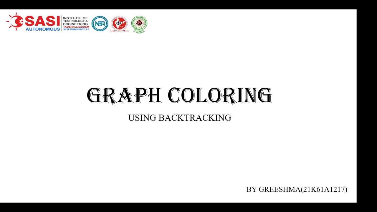 GRAPH COLORING USING BACKTRACKING || GREESHMA(21K61A1217) - YouTube