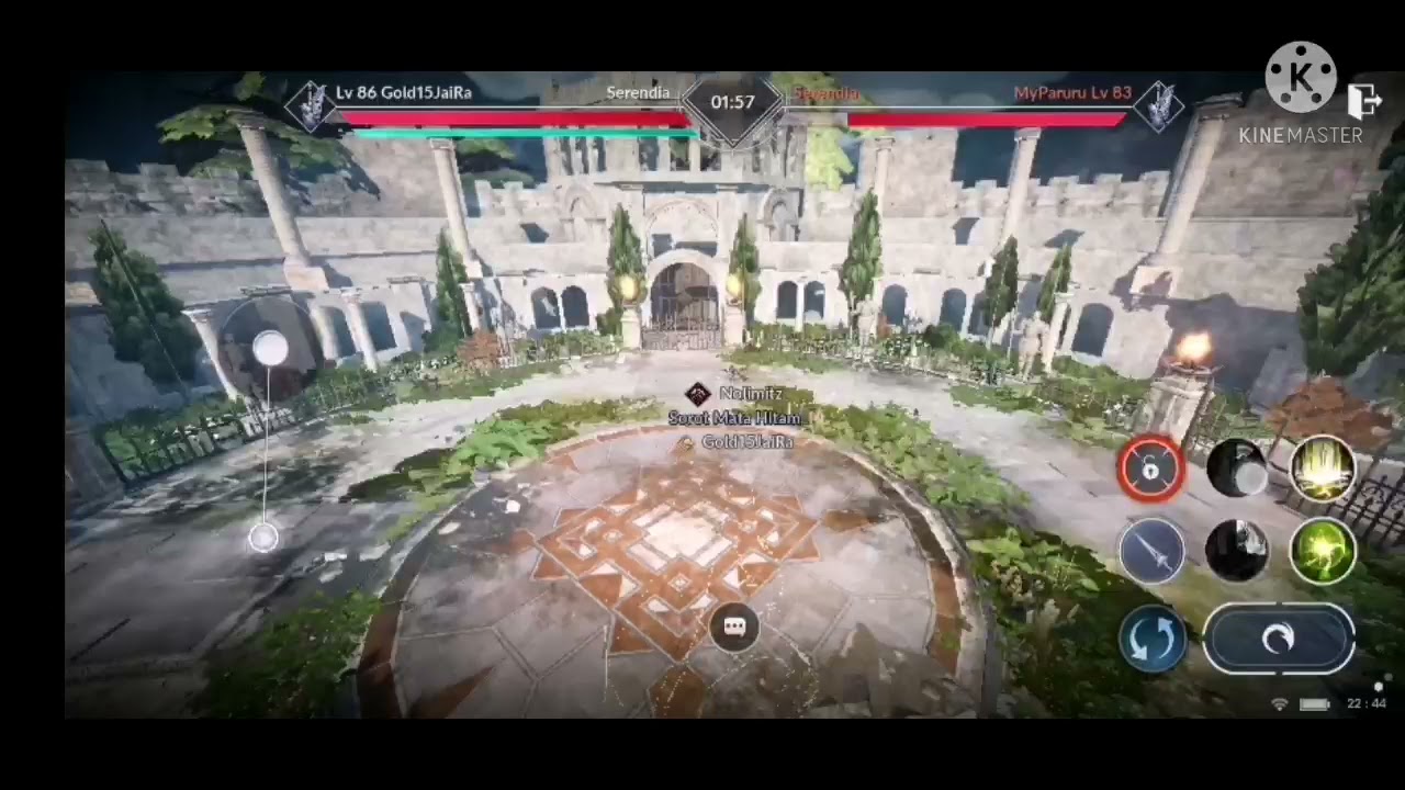 Black desert mobile Lancer buff skill test pvp arena!!!!