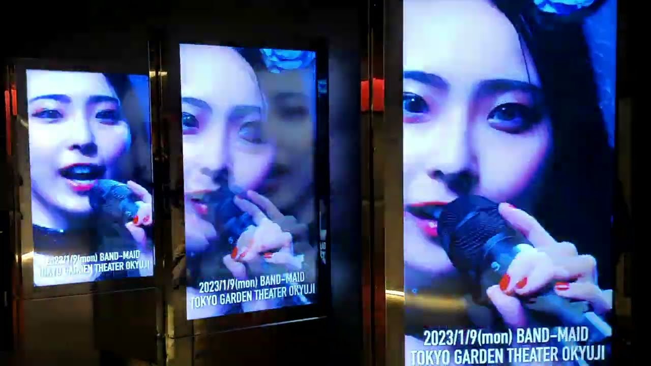 BAND-MAID TOKYO GARDEN THEATER OKYUJI (Jan. 9, 2023) Triple display ads  ＠Tokyo Garden Theater
