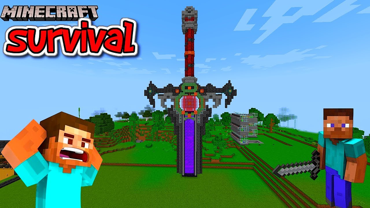 i made a SWORD PORTAL in my survival world